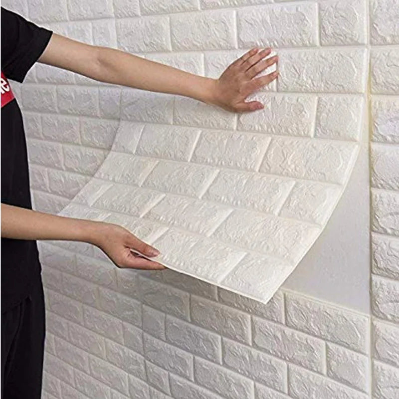 3D Wall Panels Peel Stick Wallpaper Self Adhesive Waterproof Foam Faux Brick for Living Room Bedroom Laundry Kitchen TV Wall.