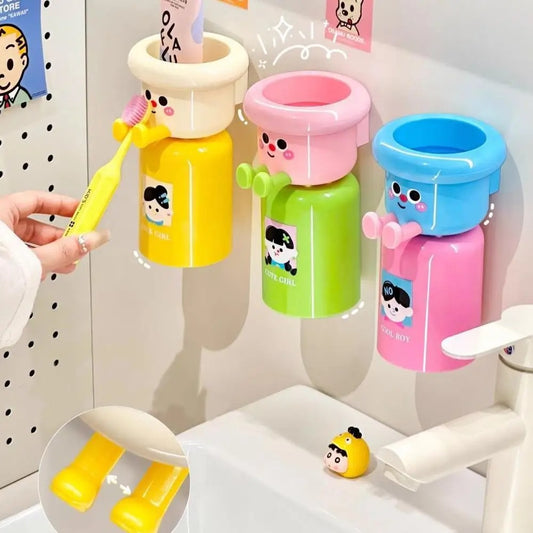 2 in 1 Magnetic Toothbrush Holder with Mug ā Wall Mounted Bathroom Organizer.