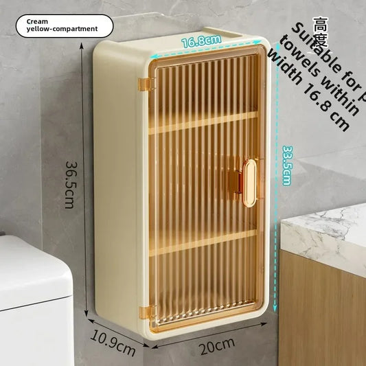 Wall Mounted Punch Free Cabinet Organizer With Tissue Box