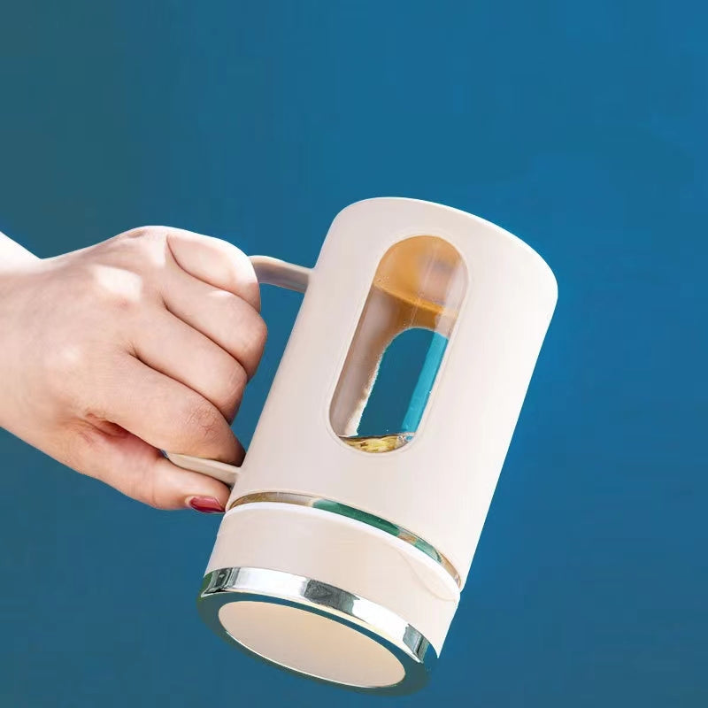 2024 New Glass Tea Cup With Wood Handle Chinese Heat Resistant Puer Filter Cups High Quality And Convenient Kung Fu Tea Cup Set