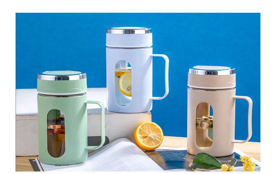 2024 New Glass Tea Cup With Wood Handle Chinese Heat Resistant Puer Filter Cups High Quality And Convenient Kung Fu Tea Cup Set