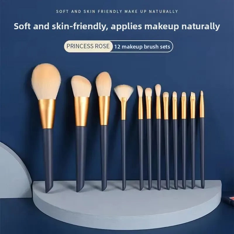 12Pcs Embroz Makeup Brushes Blue
