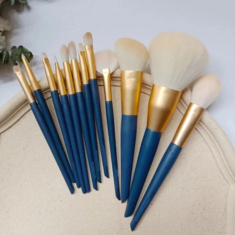 12Pcs Embroz Makeup Brushes Blue